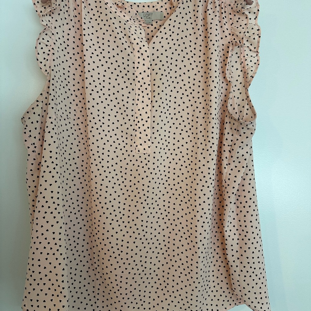 Loft pink with black hearts top size 22